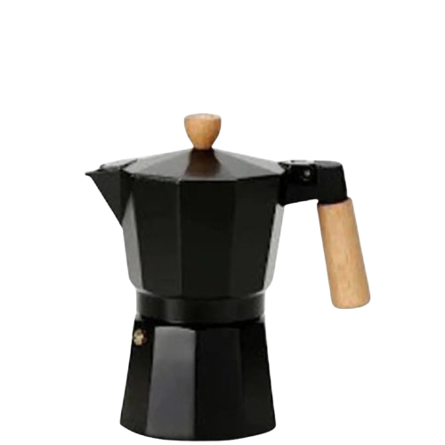 Homi Aluminium Stove Top Espresso Maker, 150 ml - Black