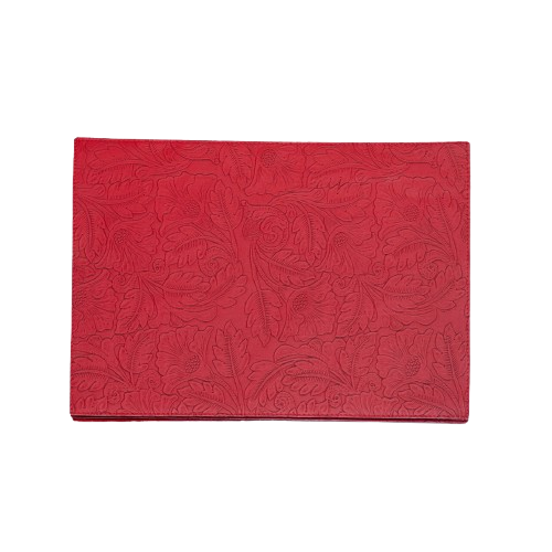 Leather Placemat Pansy Red 44 x 32.5 cm