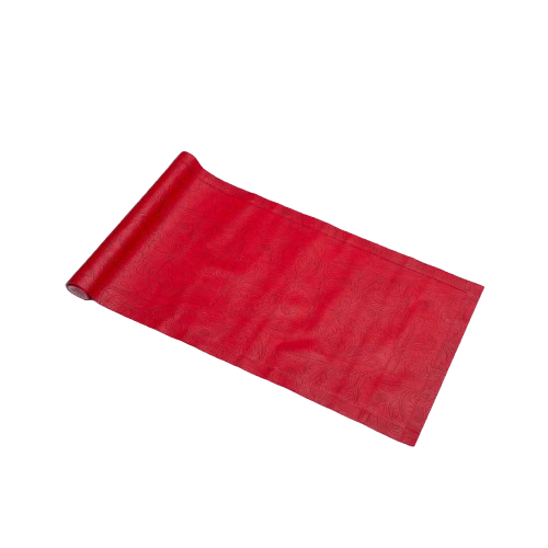 Leather Runner Pansy Red 140 x 40 cm
