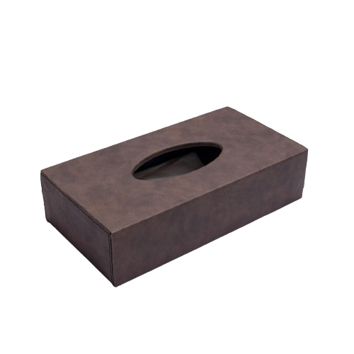 Tissue Box Nubuck Brown