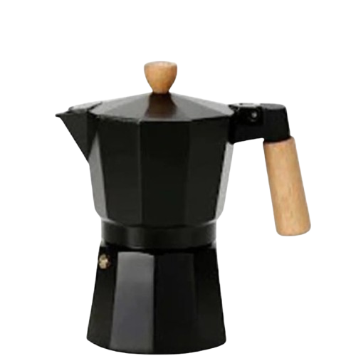 Homi Aluminium Stove Top Espresso Maker, 300 ml - Black